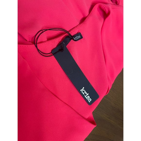 Krisa Tie Waist Surplice Mini Dress in Desire Pink XSmall - Picture 7 of 8